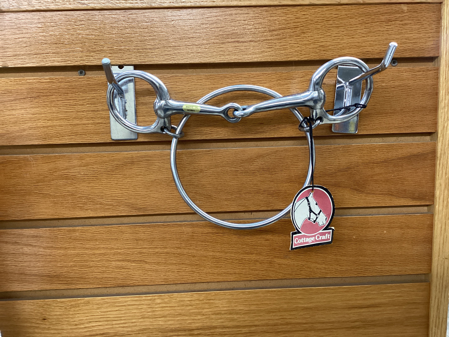 Cottage craft stainless steel baucher hanging cheek snaffle bit