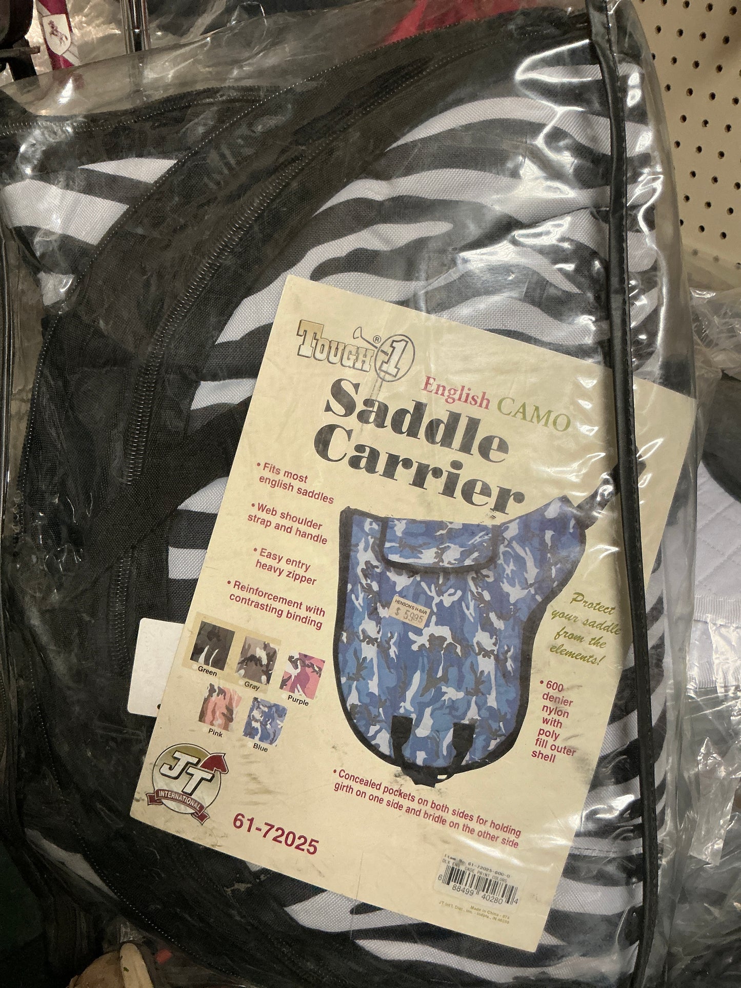 English Zebra Saddle Carrier