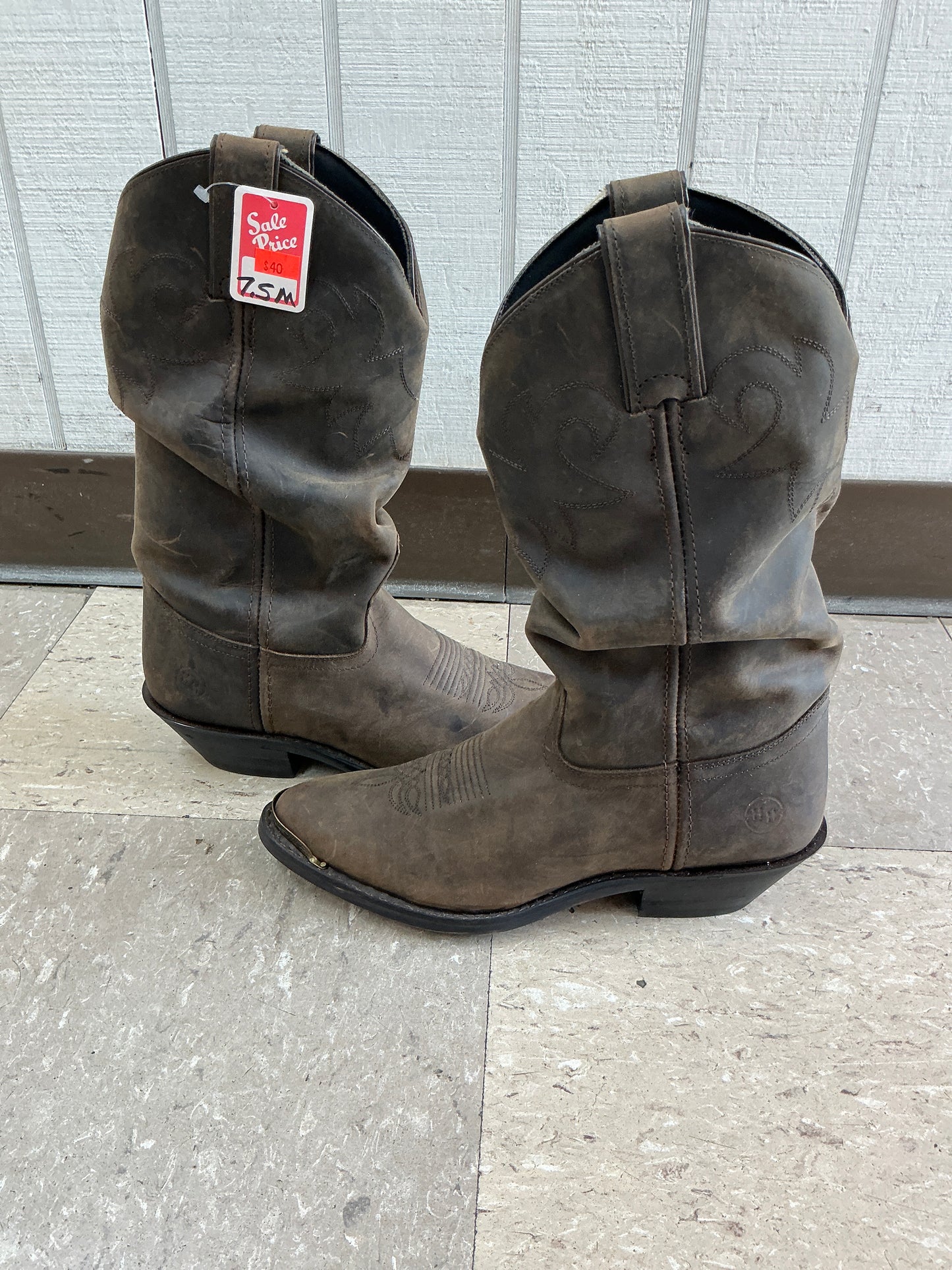Classic Brown Double H Boot-CLEARANCE