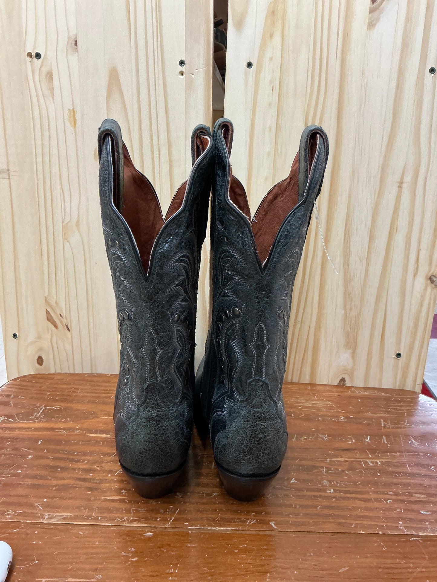 Laredo Black Crackle Snip Toe
