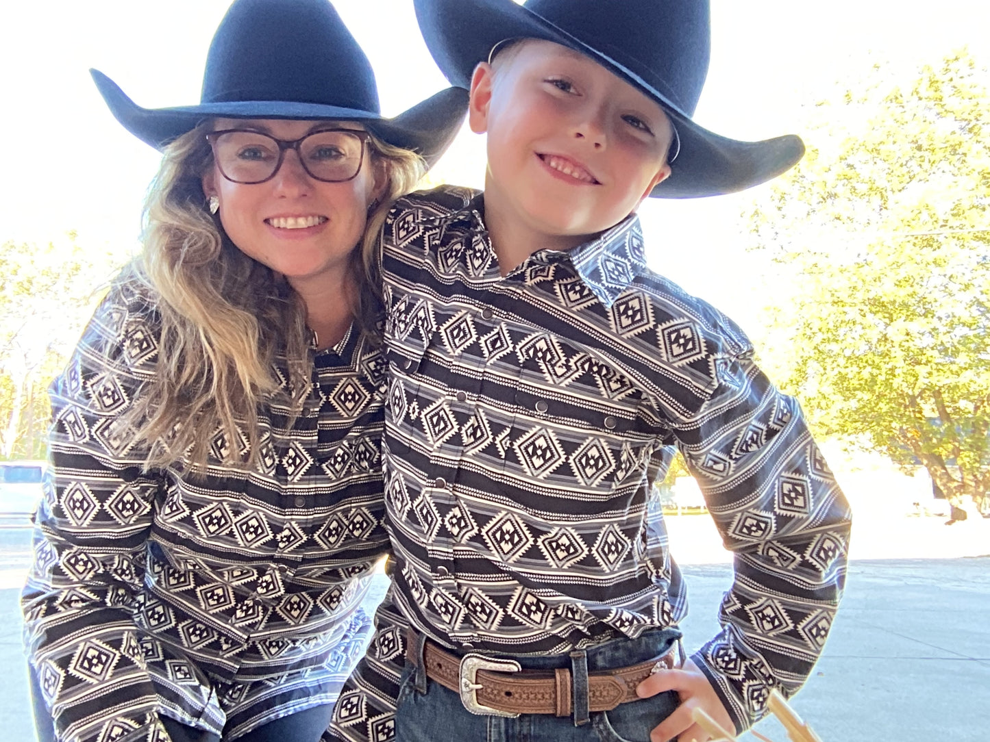 Black & White Aztec Women’s Shirt by Roper