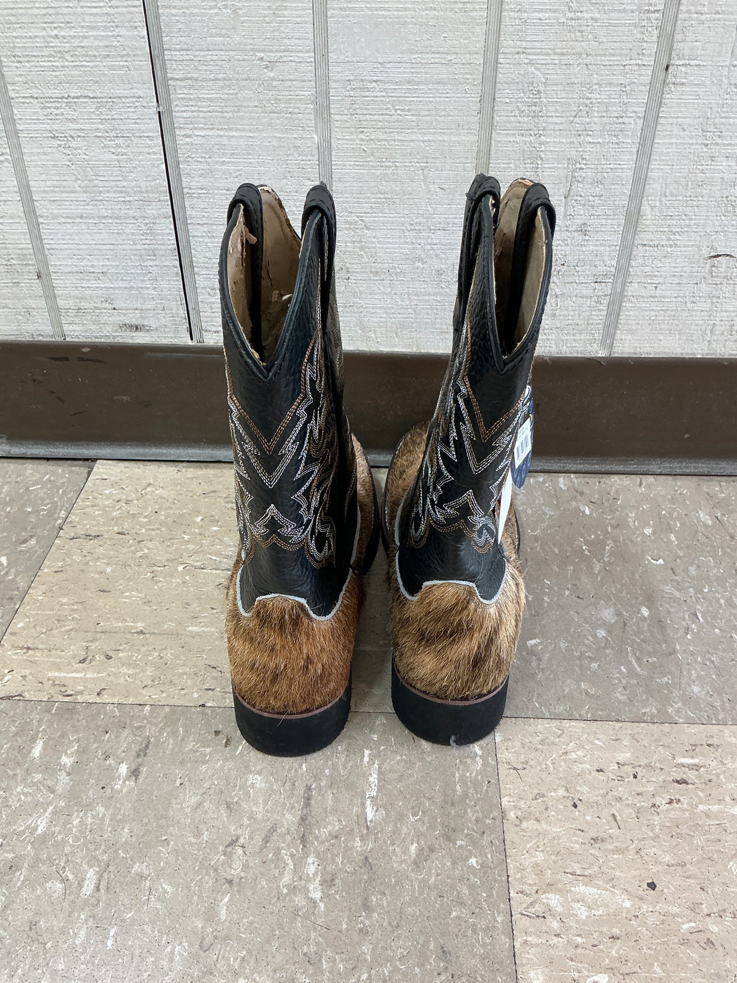 Dark Hair-On Hide Roper Boot