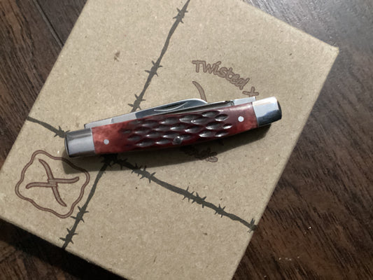 3 1/4” Burgundy Bone Folding Knife