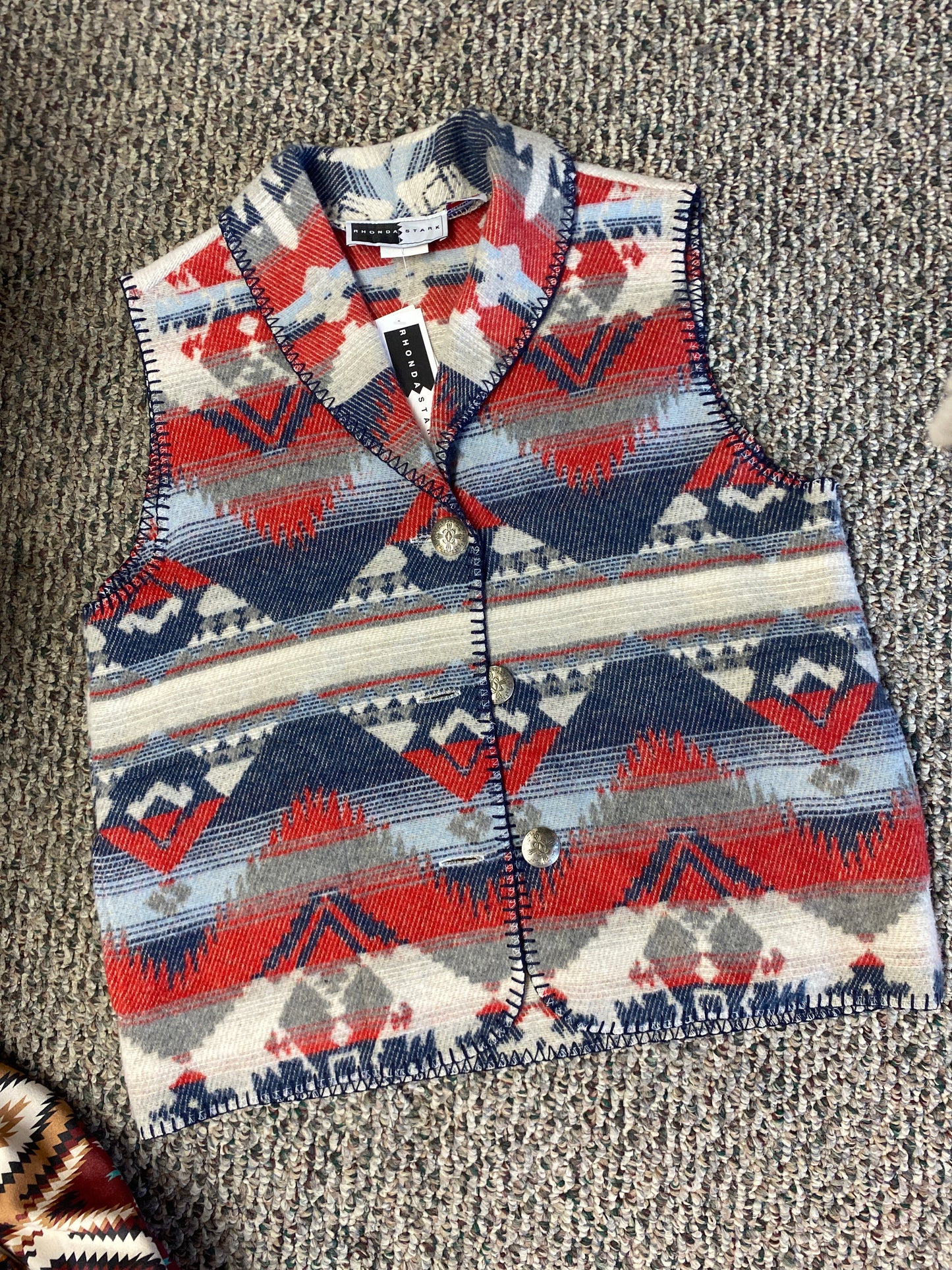 Rhonda Stark Americana Shawl Collar Vest