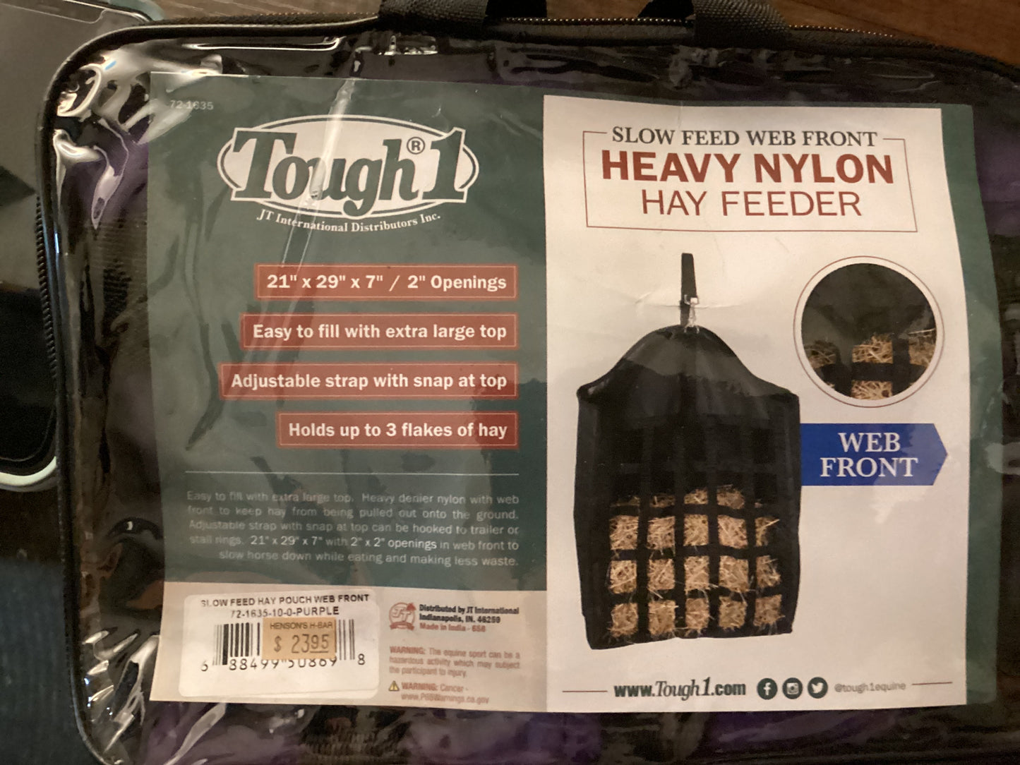 Slow Feed Web Front Heavy Nylon Hay Feeder