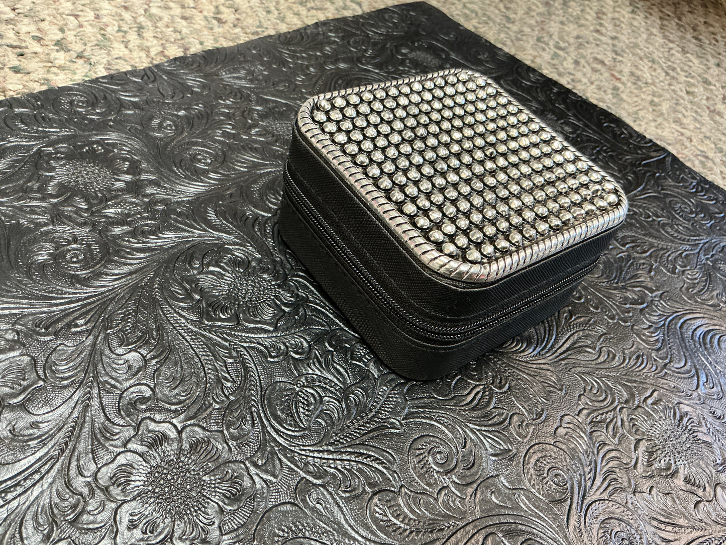 Black stud jewelry case