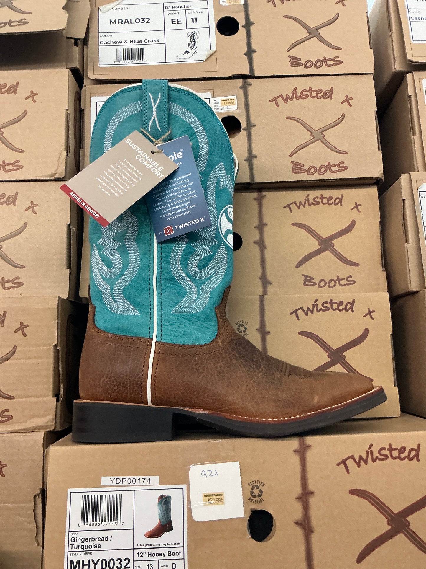 Twisted X Gingerbread/Turquoise