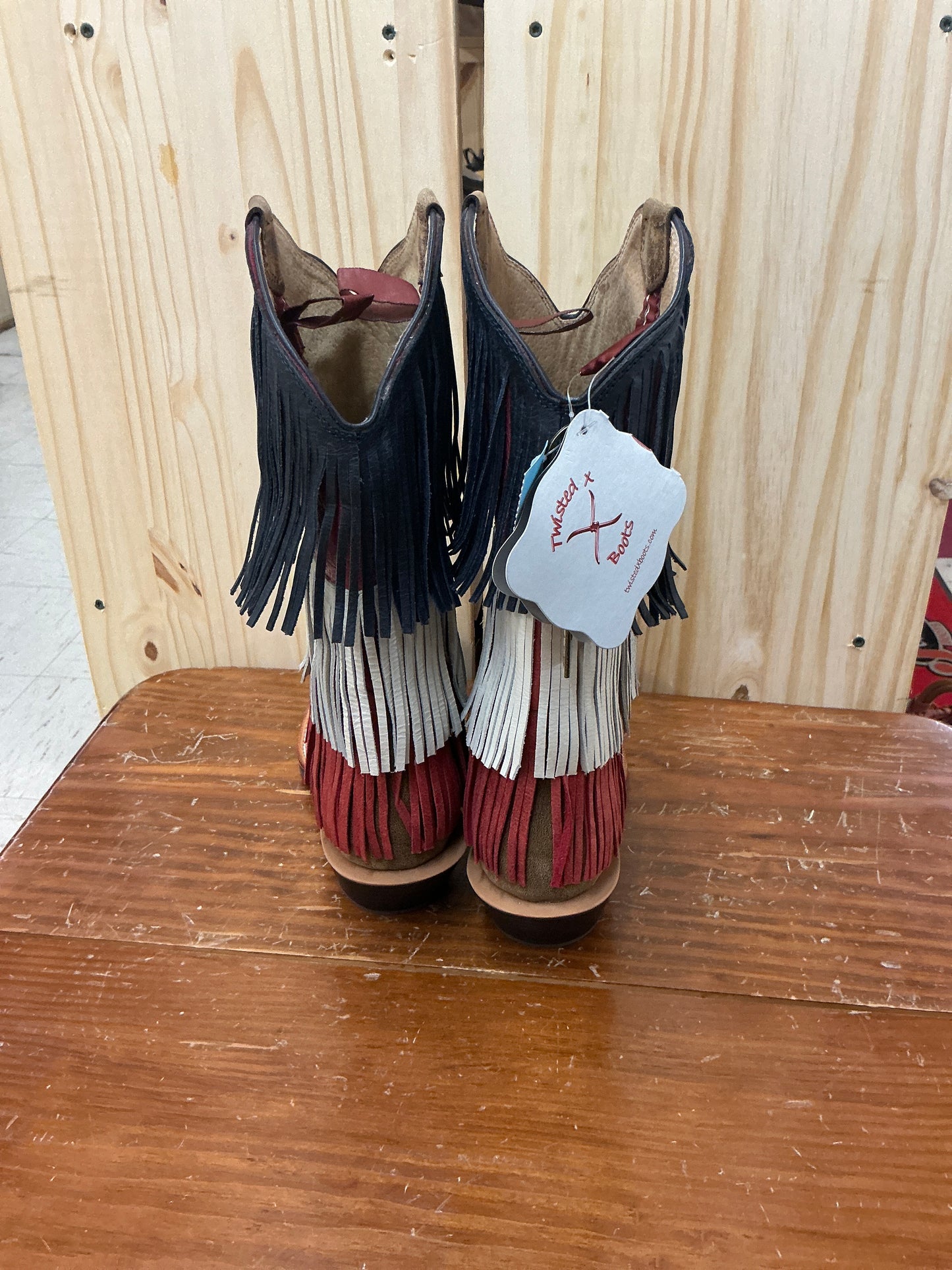 Twisted X Red White and Fringe-CLEARANCE