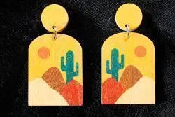 Silver Strike Desert Scene Earrings