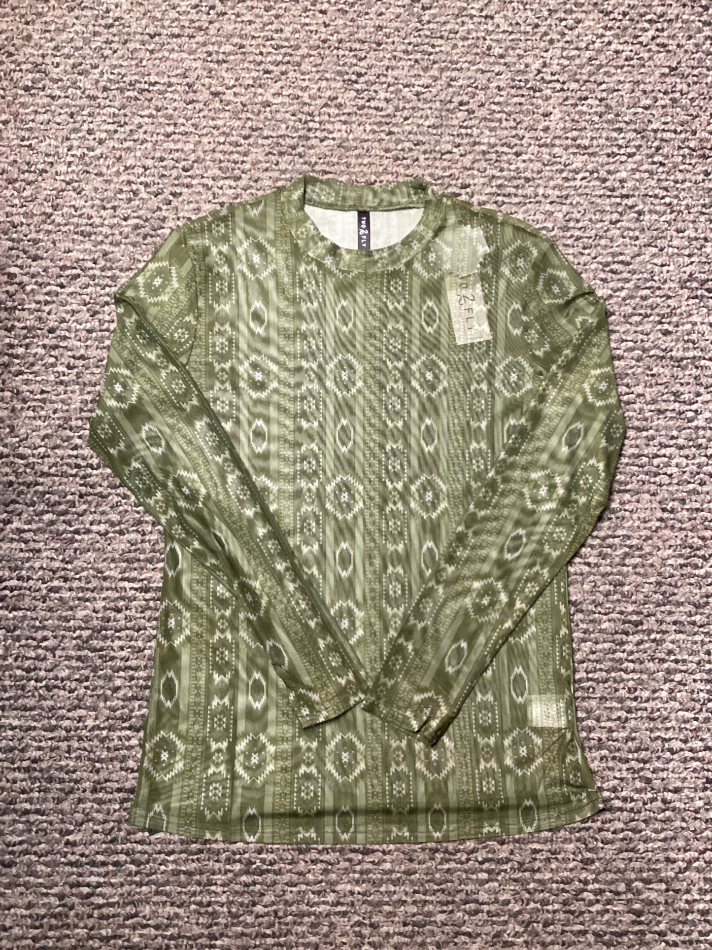 2Fly Southwest Green Mesh Top