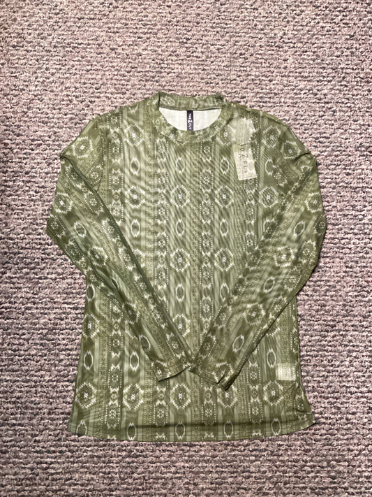2Fly Southwest Green Mesh Top
