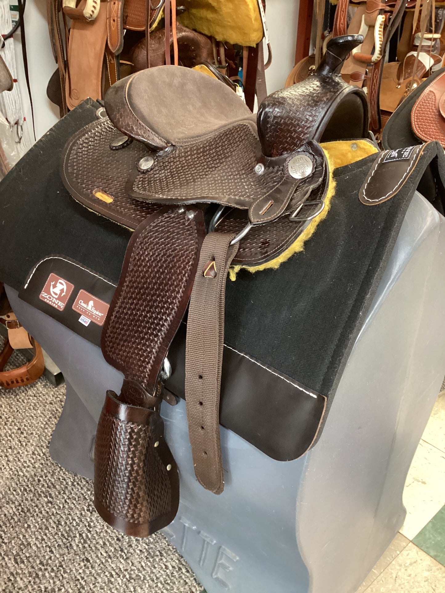 12” leather pony saddle with hoods