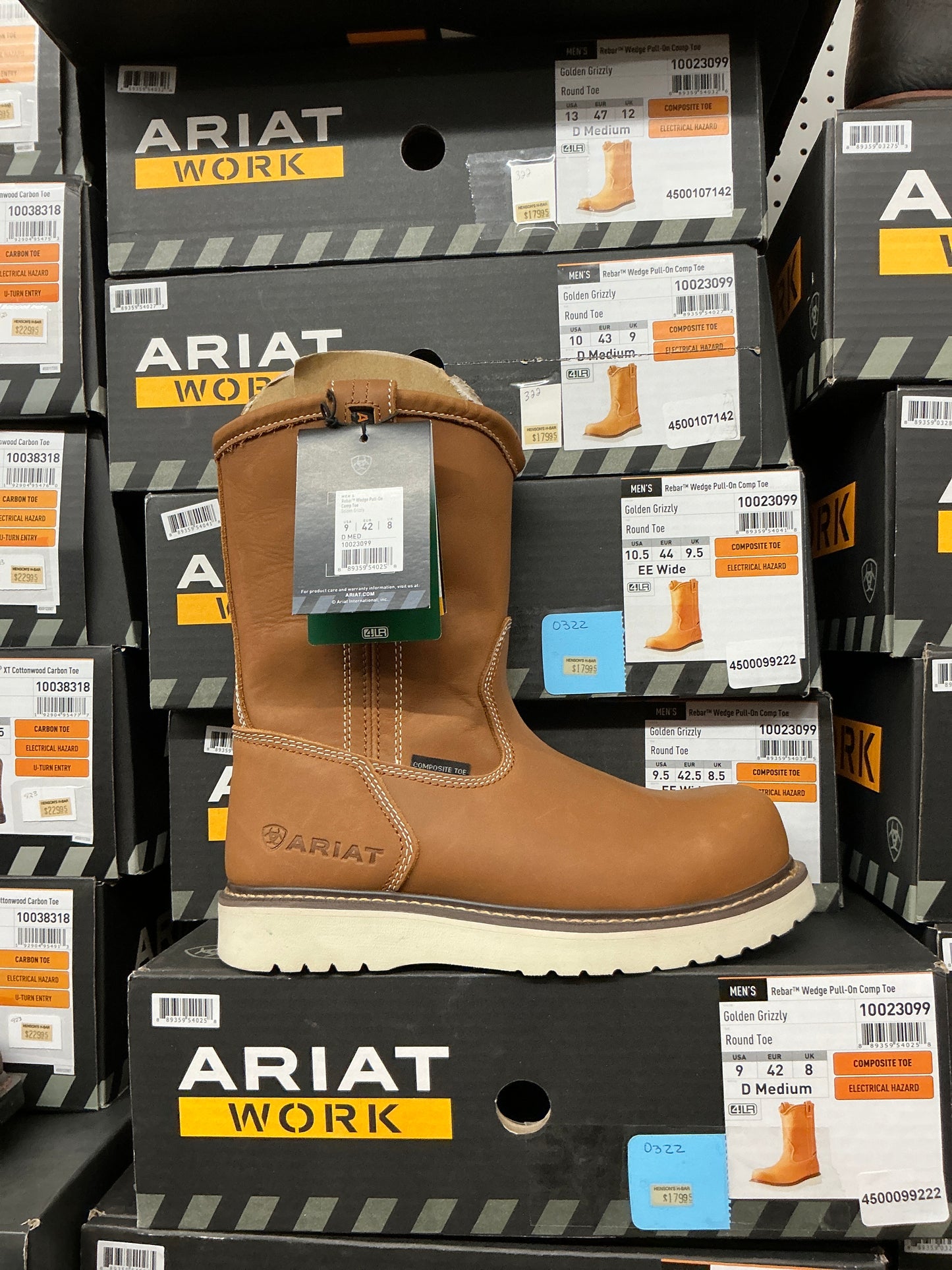 Ariat Work Rebar Wedge Pull-On Comp Toe Golden Grizzly