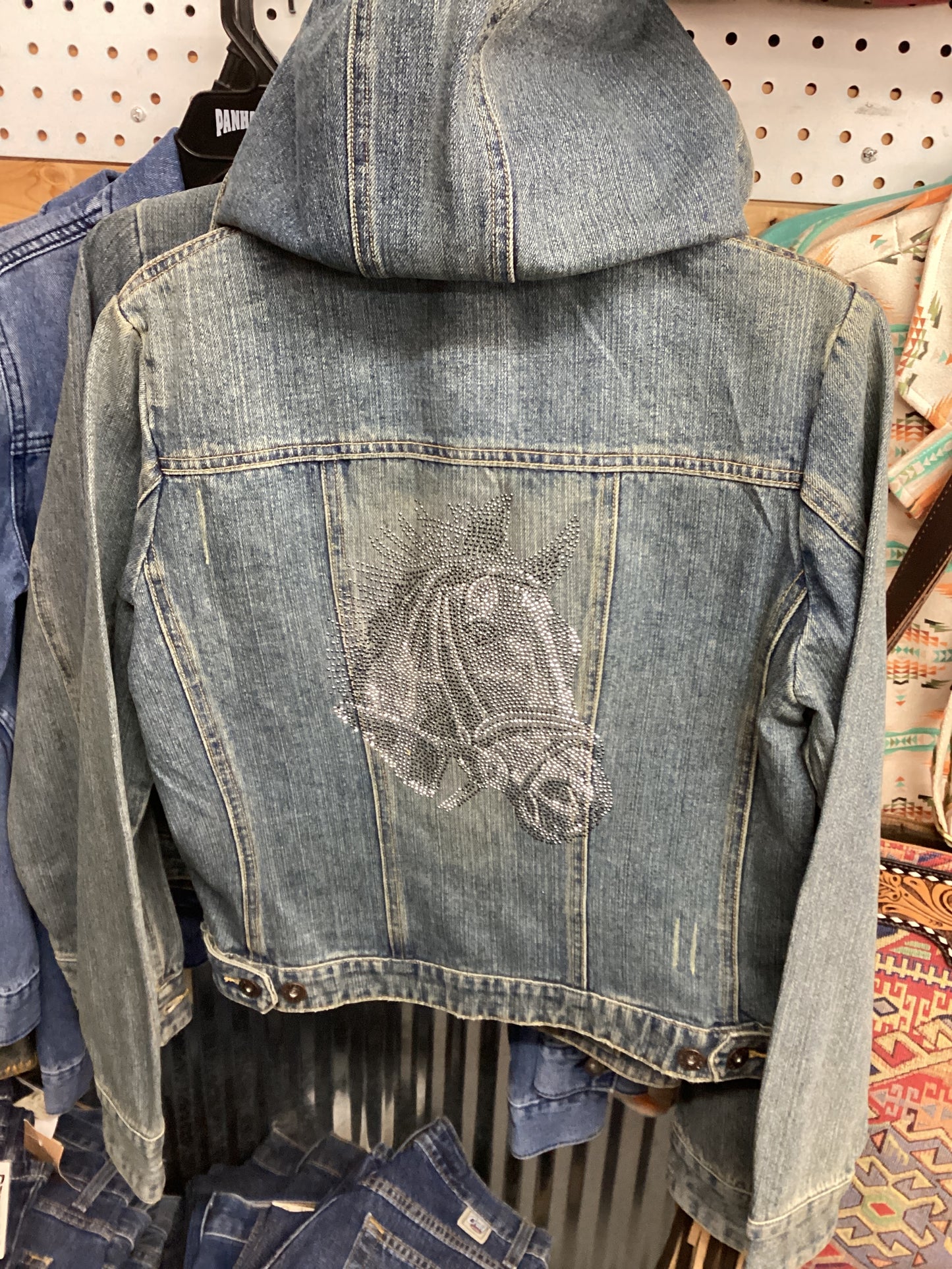 Camel Denim Jacket with removable hood