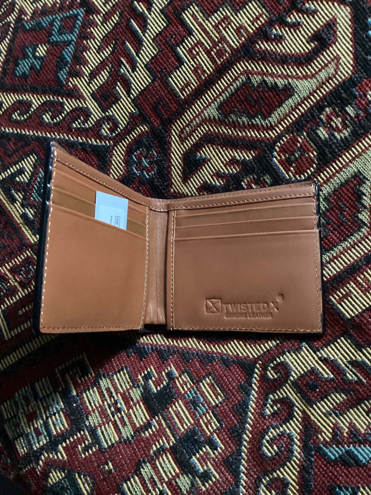 Floral and Golden Twisted X Bifold Wallet