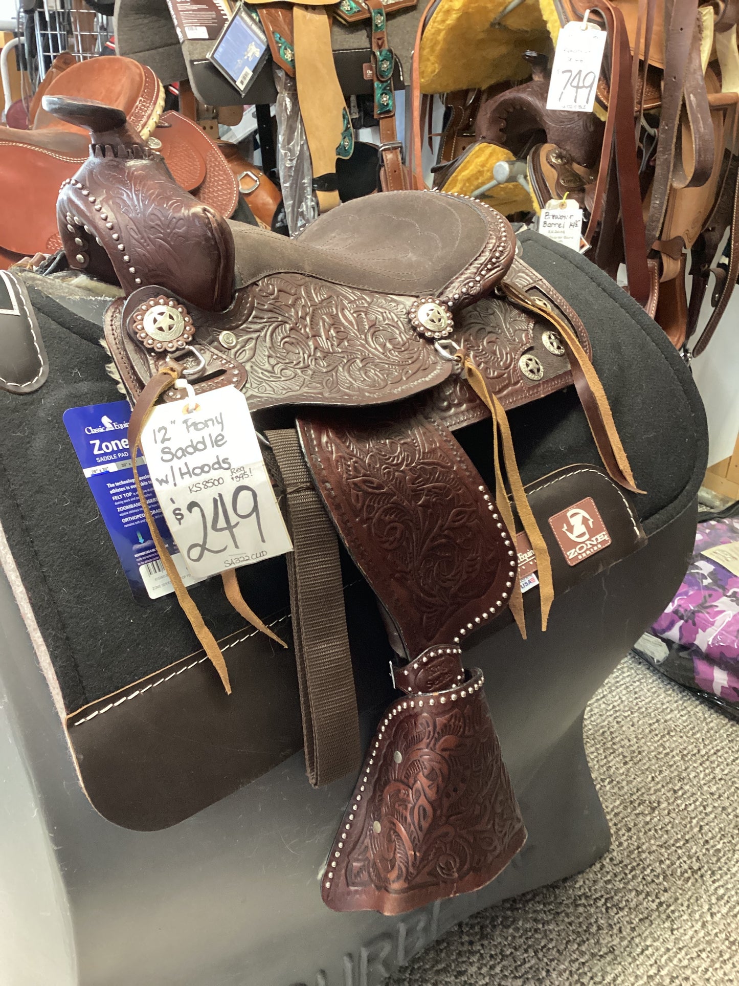 12” Pony saddle with hoods