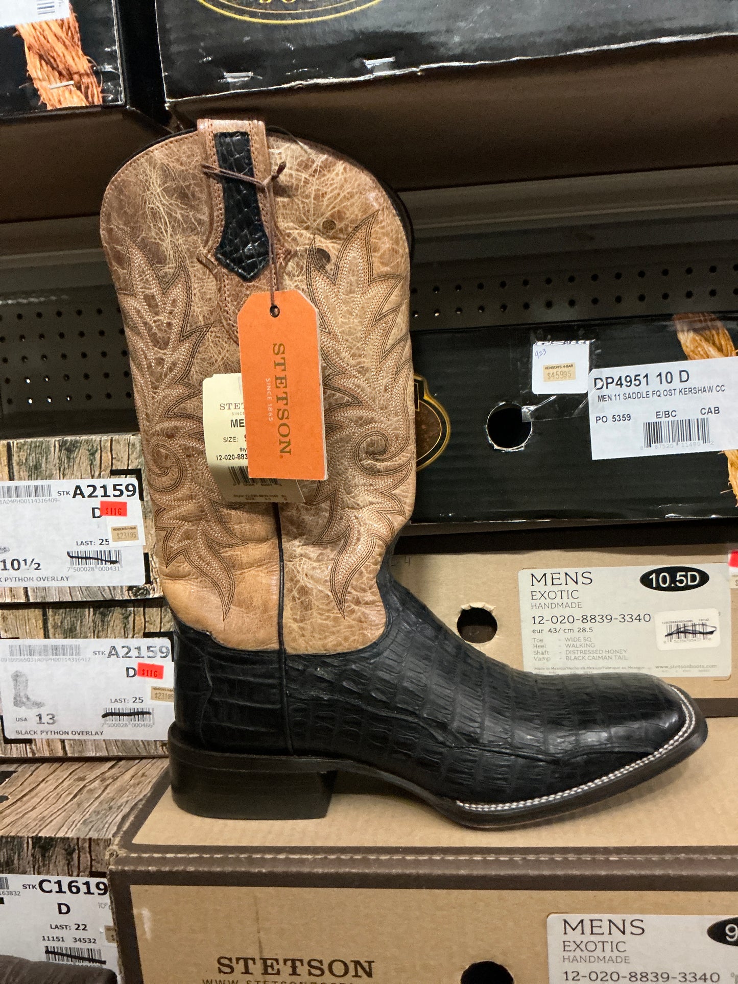 Stetson Handmade Black Caiman