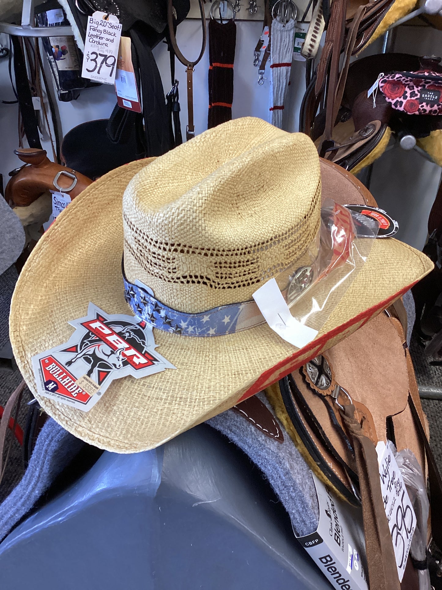 Bullhide- PBR Bucking Chute Pecan Distressed Straw