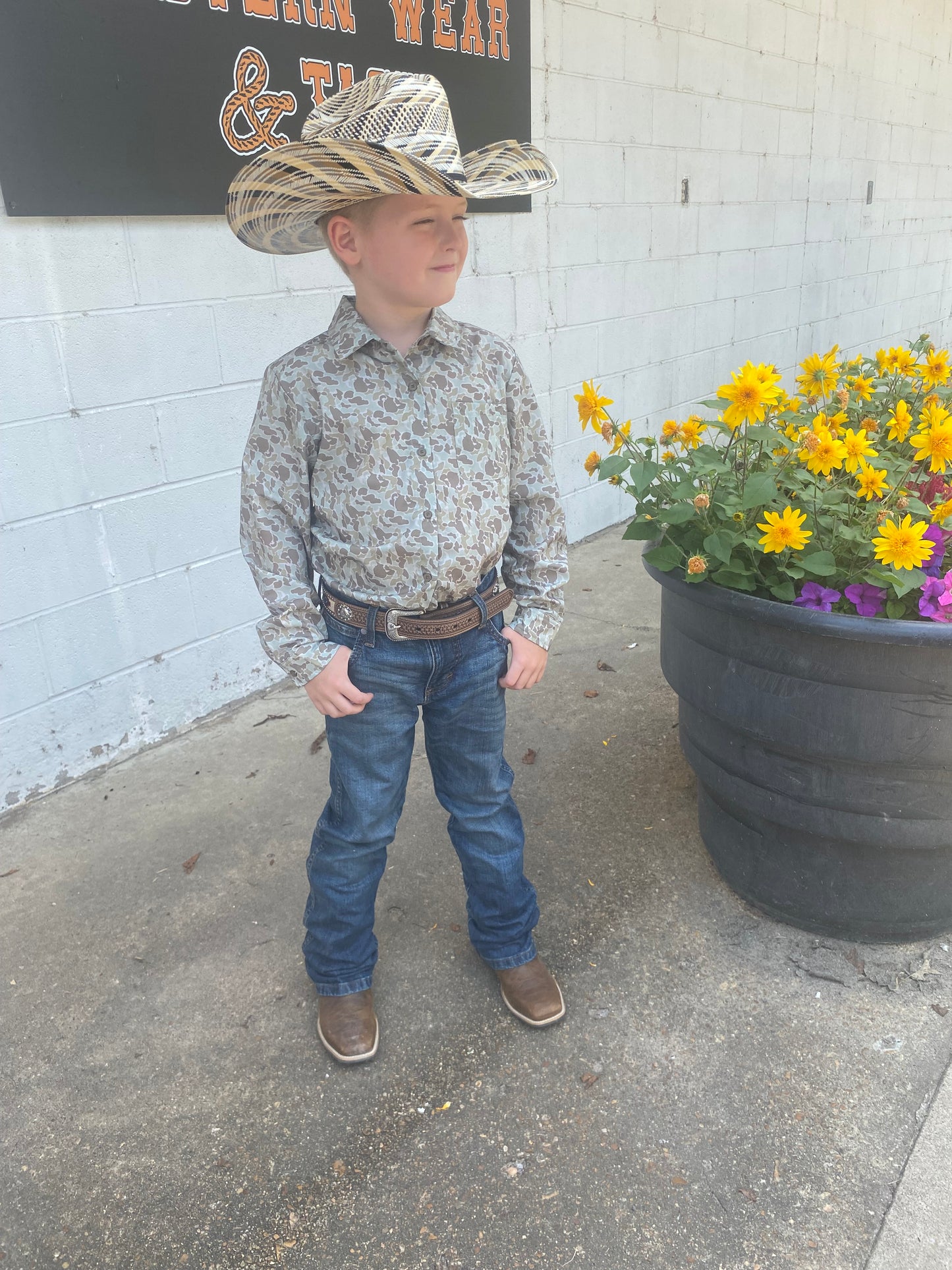 Two Fly Old Camo Button Up