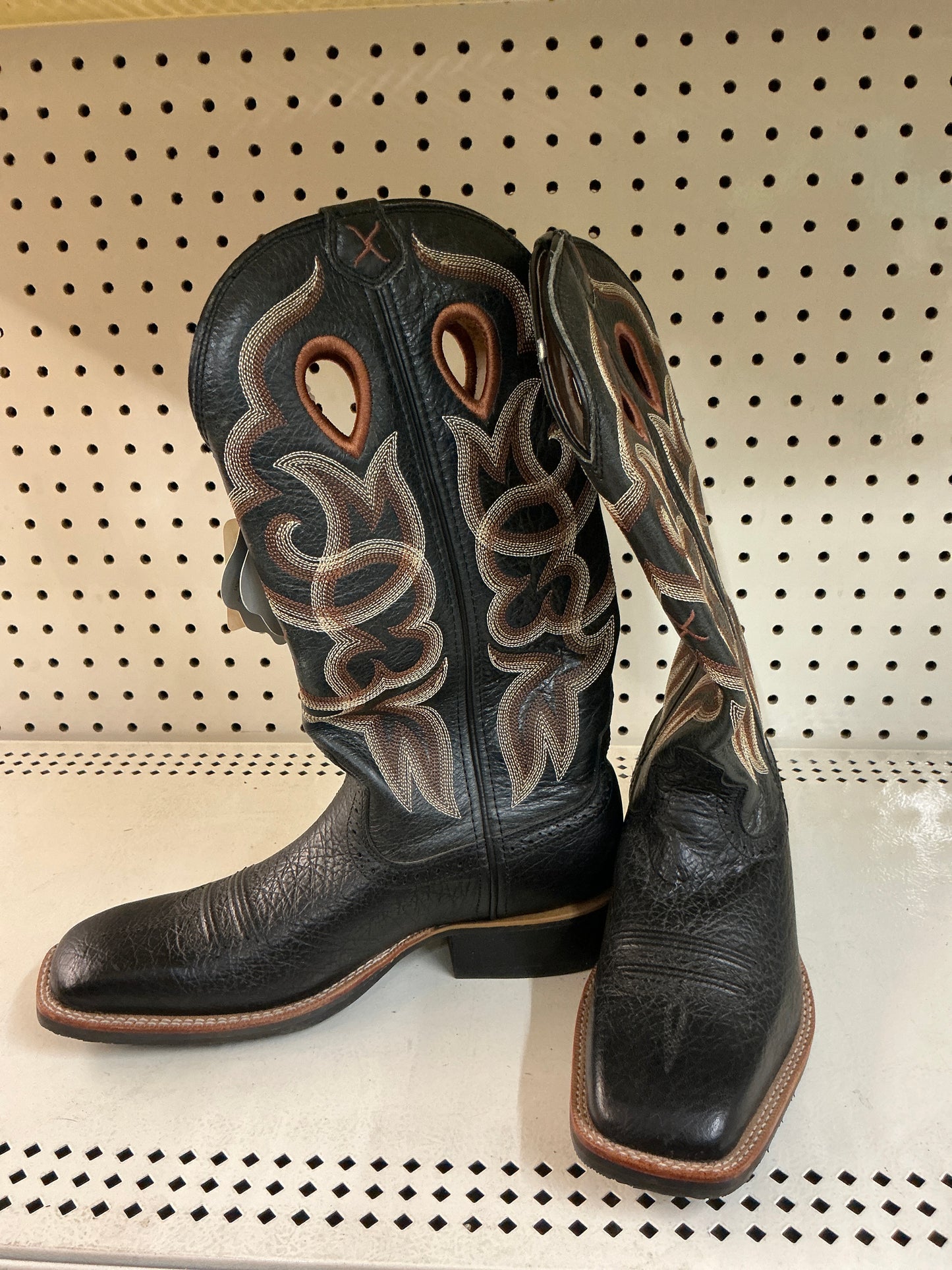 Twisted X Black Caramel Square Toe