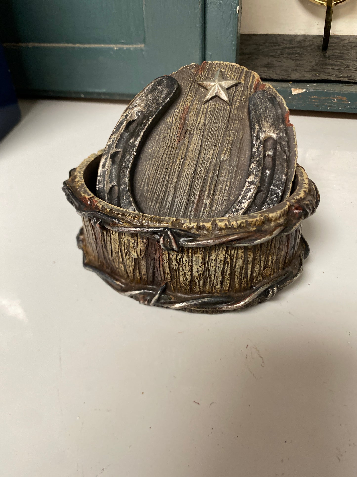 Horseshoe and Barbwire Trinket box