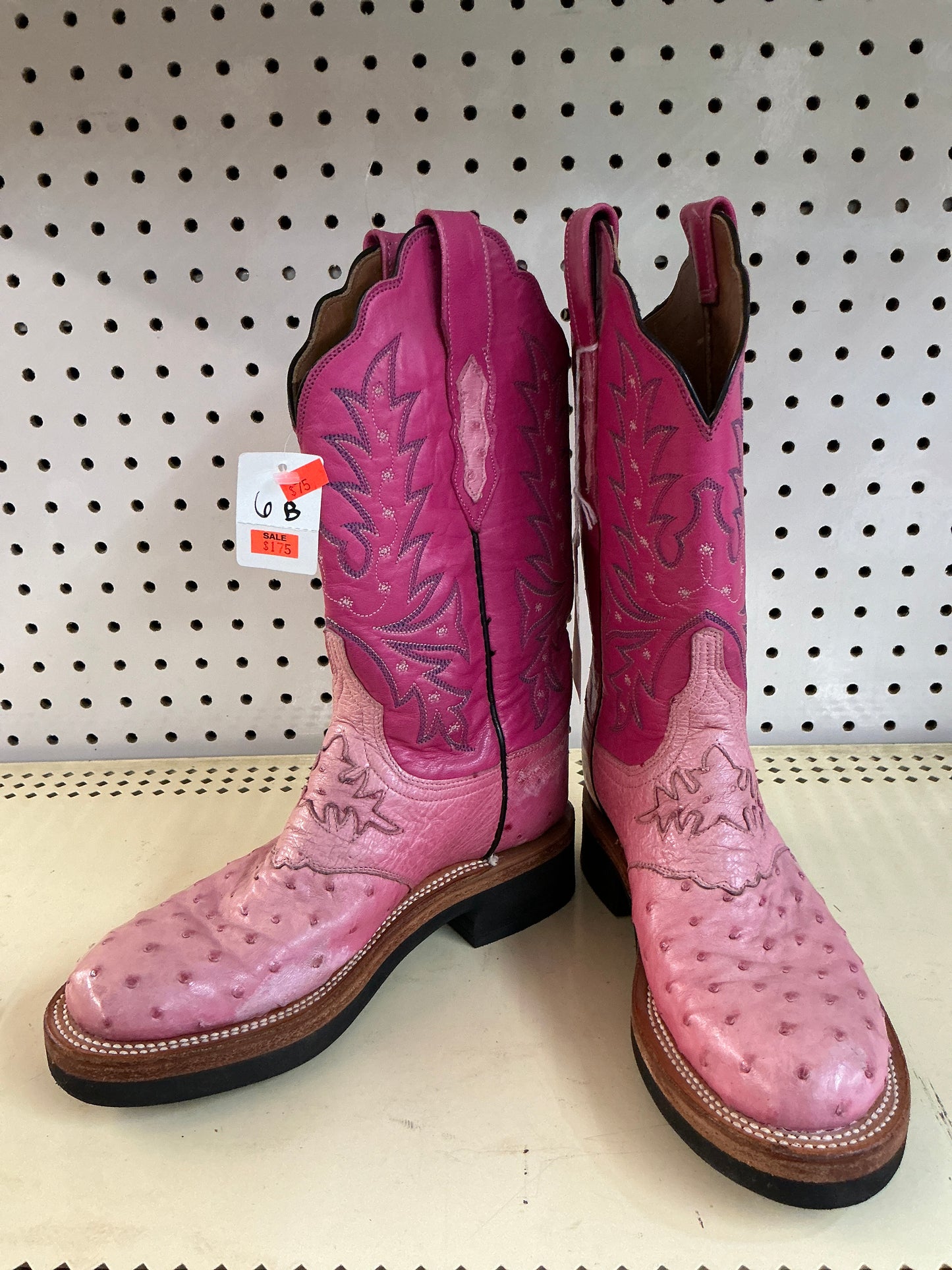 Pink Ostrich By Lucchese-CLEARANCE