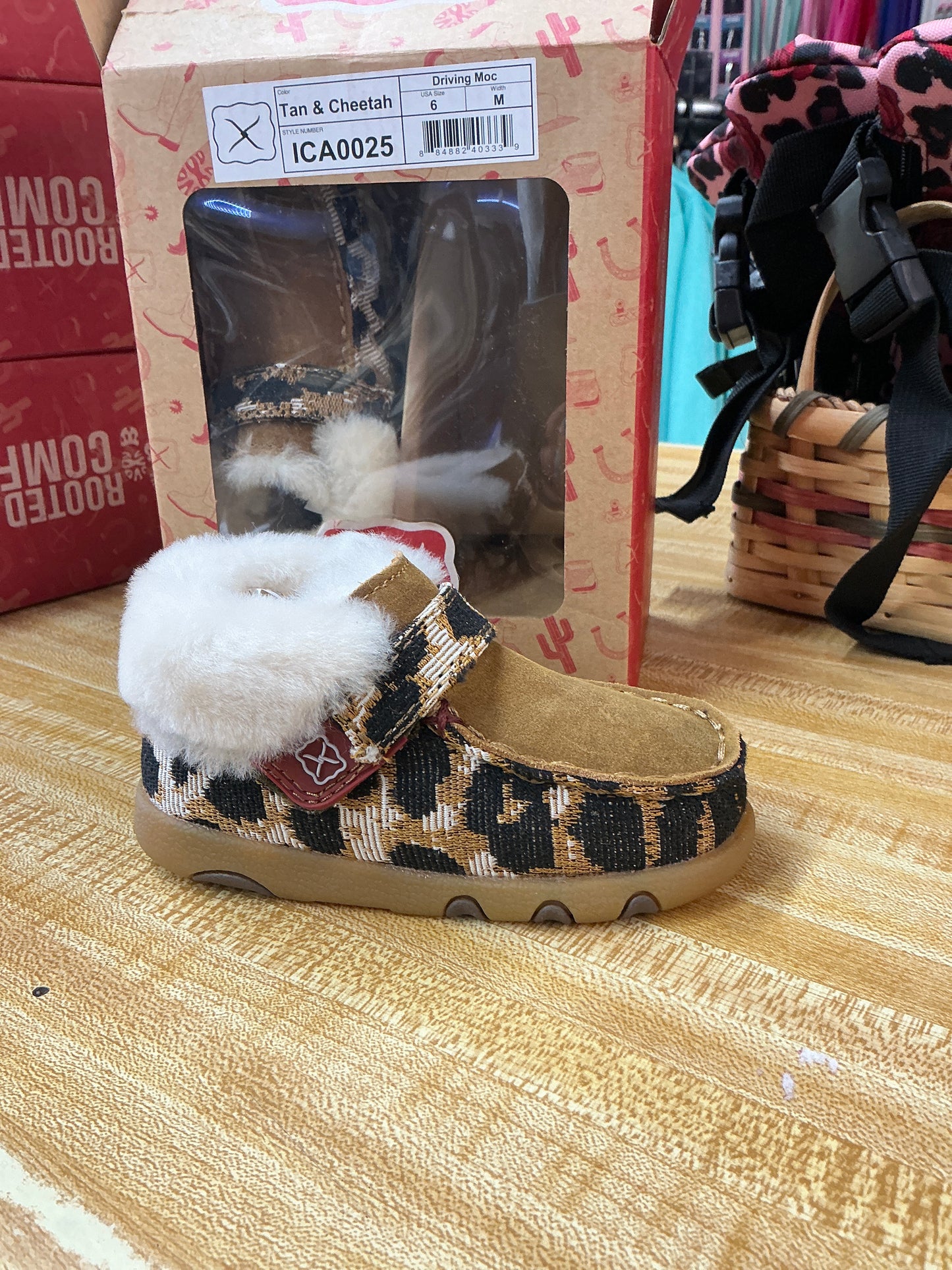 Infant Twisted X Driving Moc Tan and Cheetah