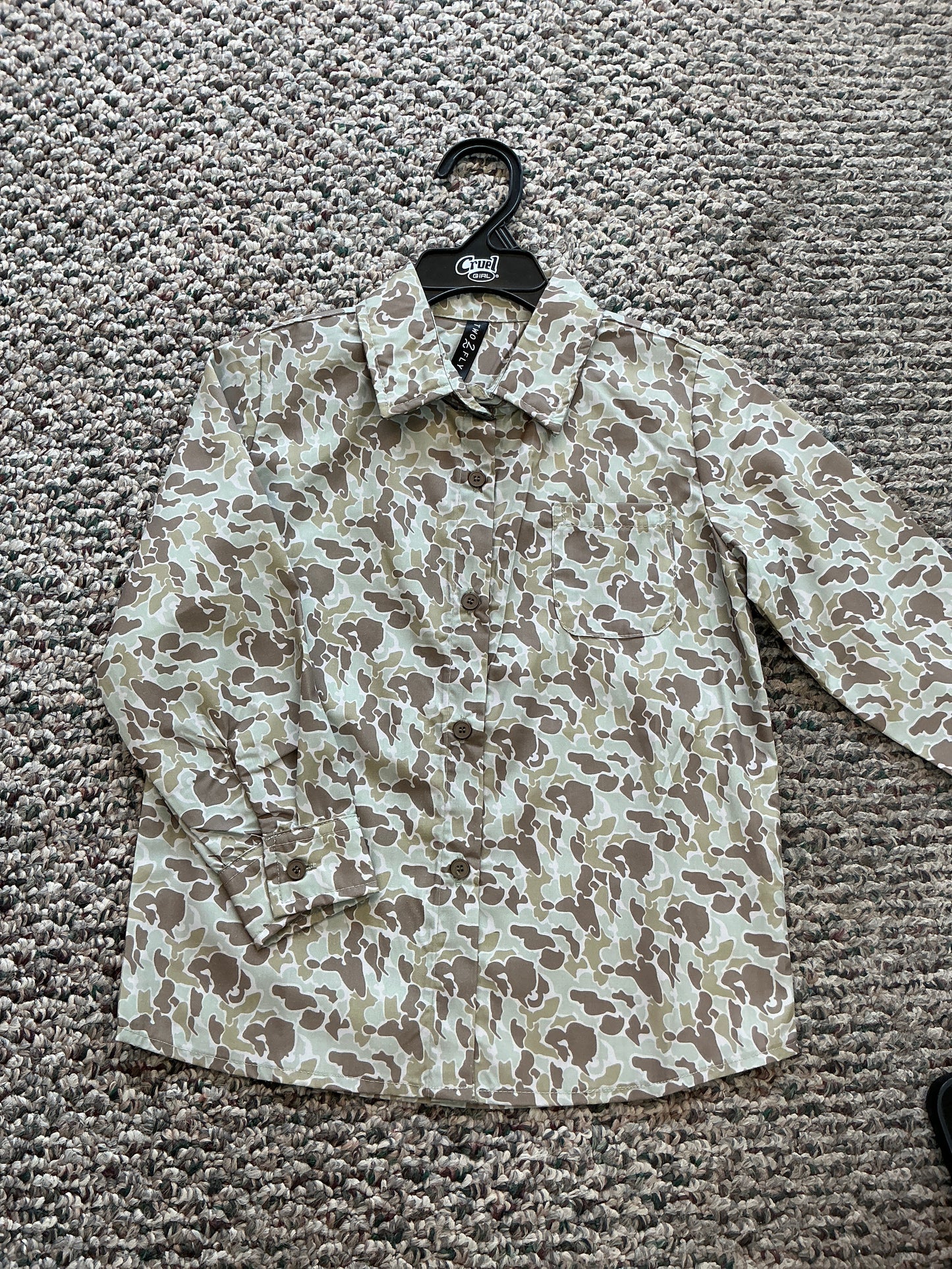 Two Fly Old Camo Button Up