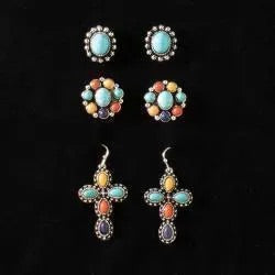 Silver Strike MultiColor Earring Set