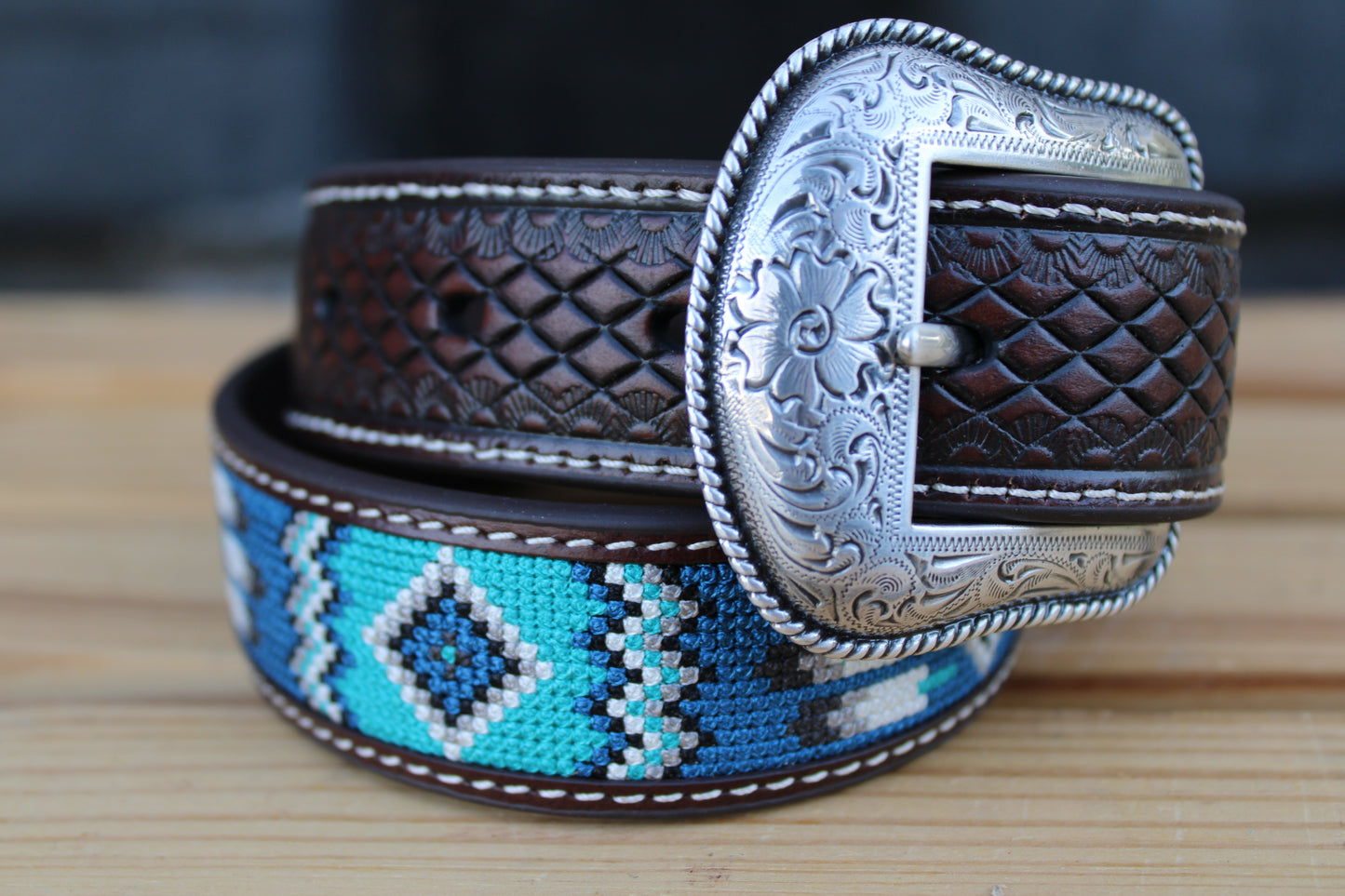 Boys Blue Southwest Inlay Belt by Ariat
