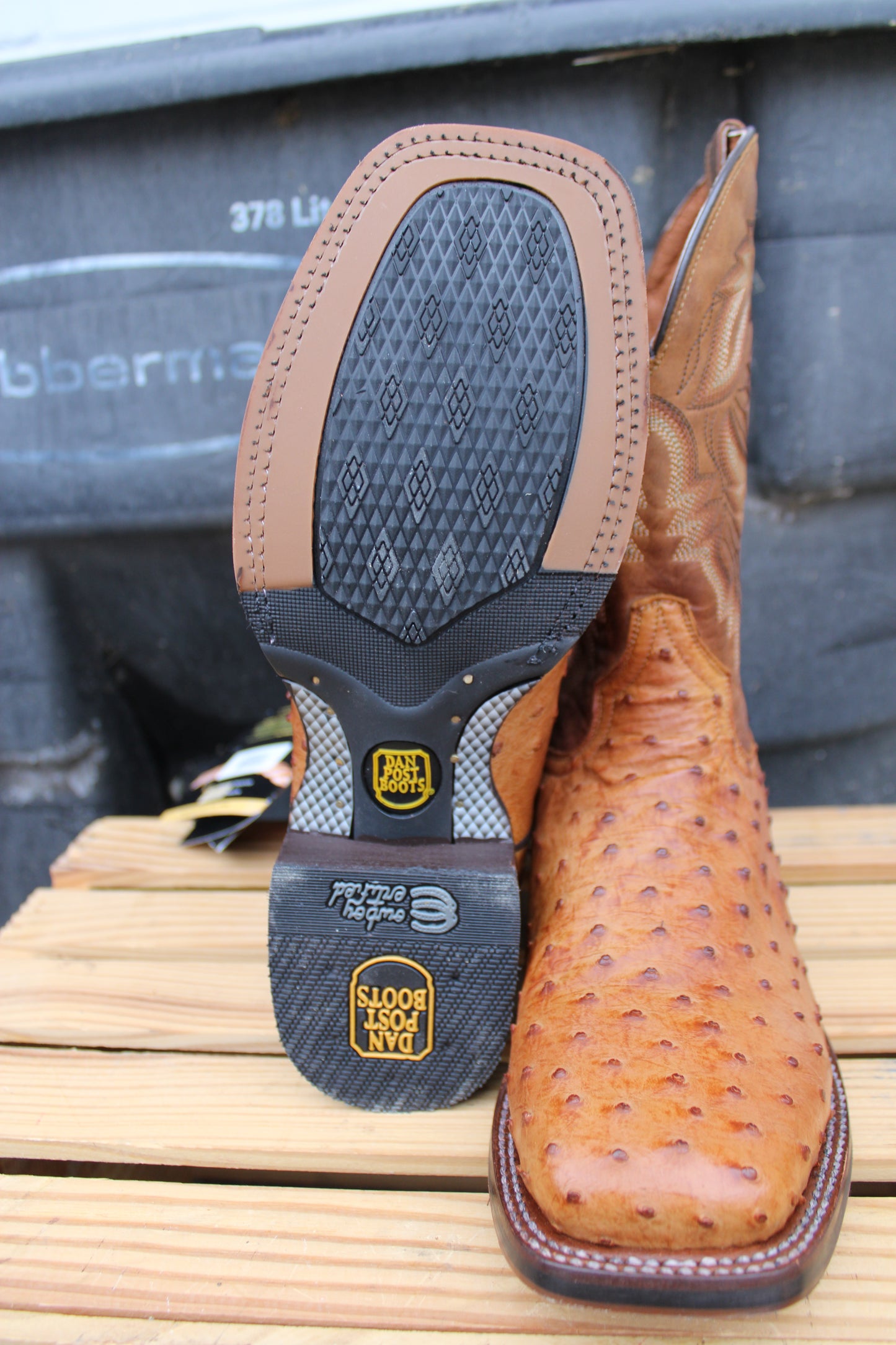 Dan Post Cowboy Certified-Alamosa Full Quill Ostrich-Saddle Tan