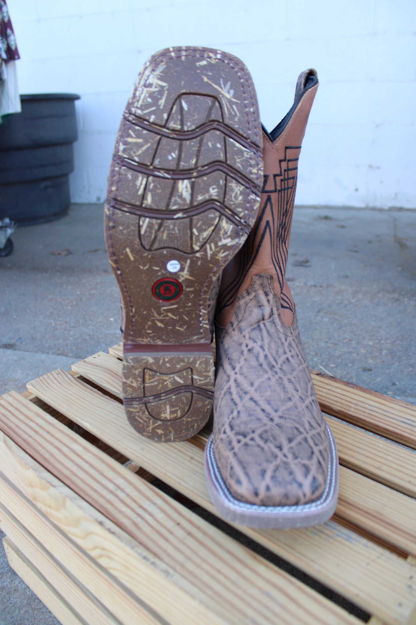 Cowboy Approved by Laredo-Beige & Tan Elephant Print