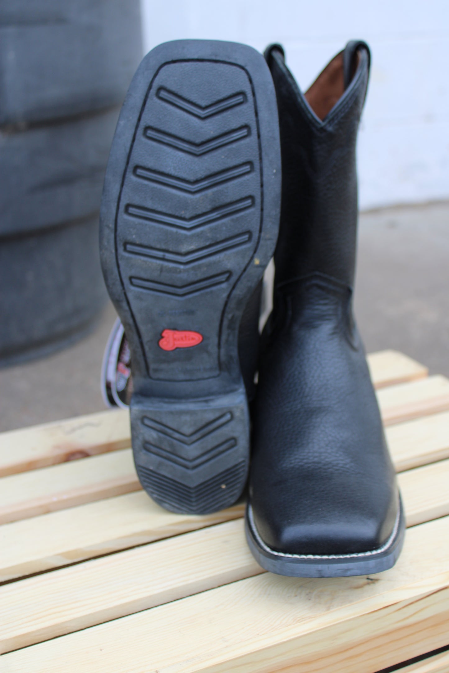 Justin 3903 Black Square Toe