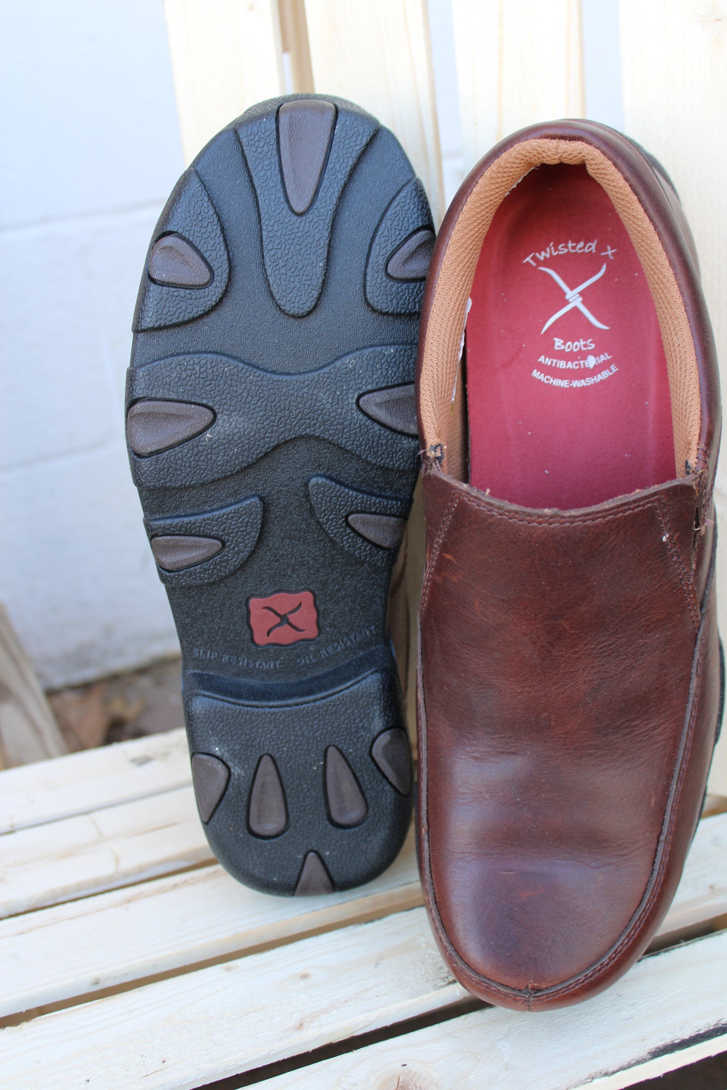 Twisted X Men’s Driving Moc Slip-On-Copper Safety Toe
