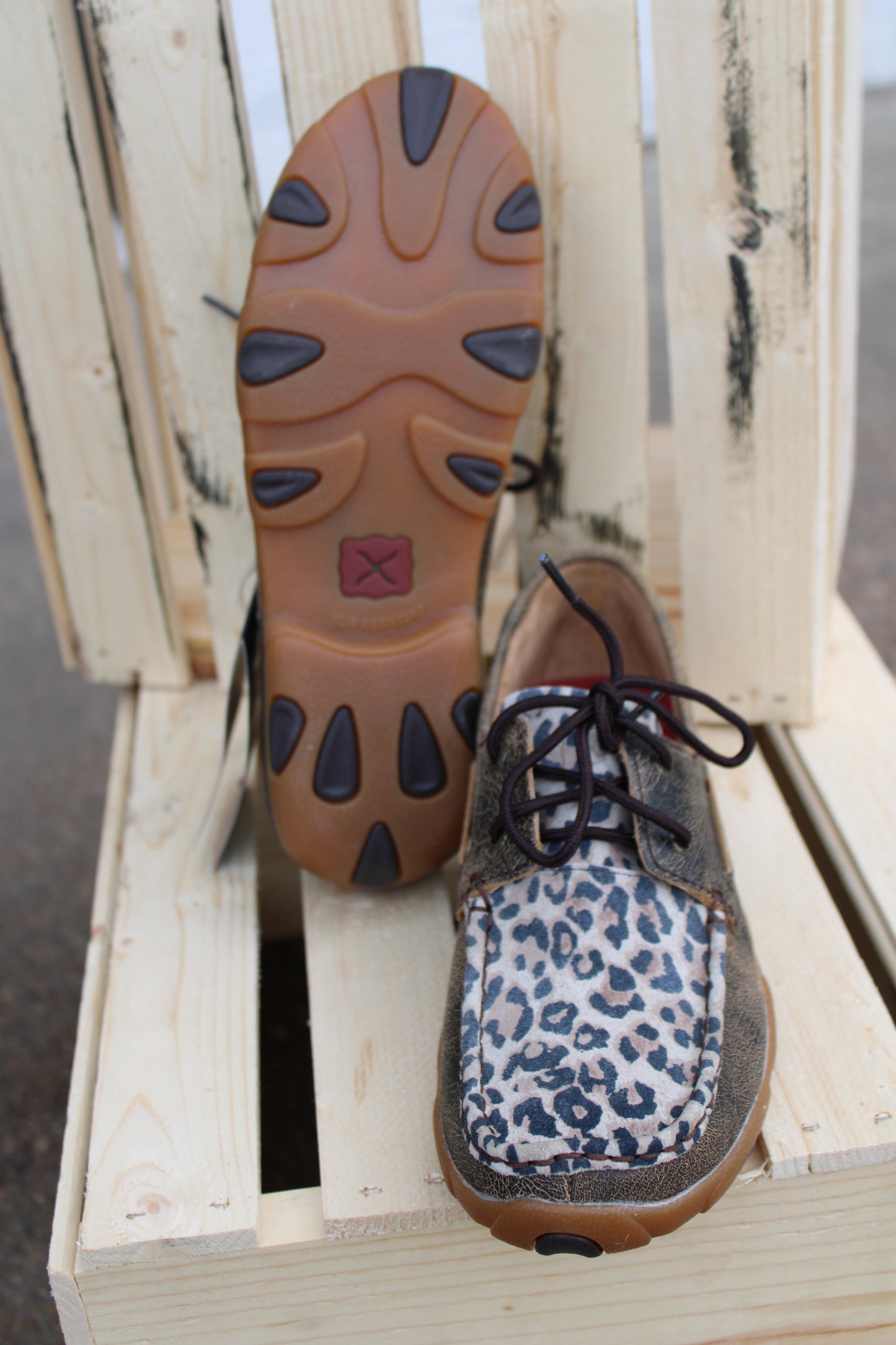 Women's Boat Shoe Driving Moc by Twisted X-Leopard