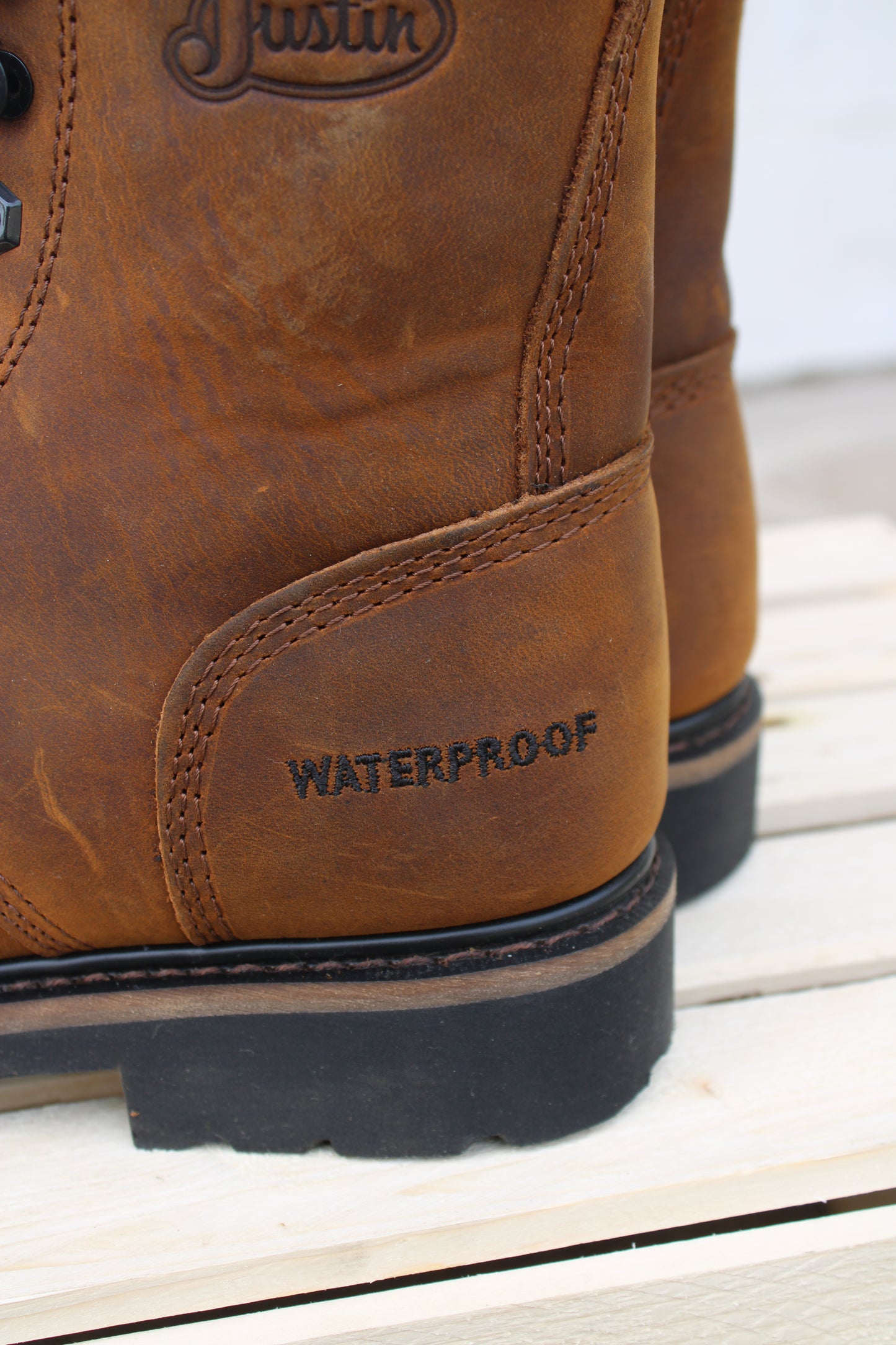 Justin 8" Lace-Up Steel Toe Work Boots