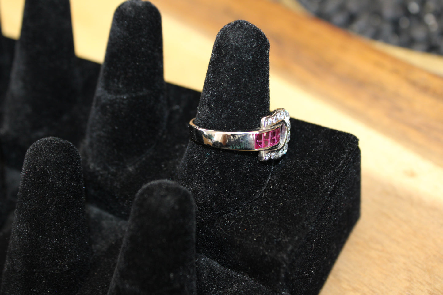 Pink Buckle Ring by Kelly Herd Designs