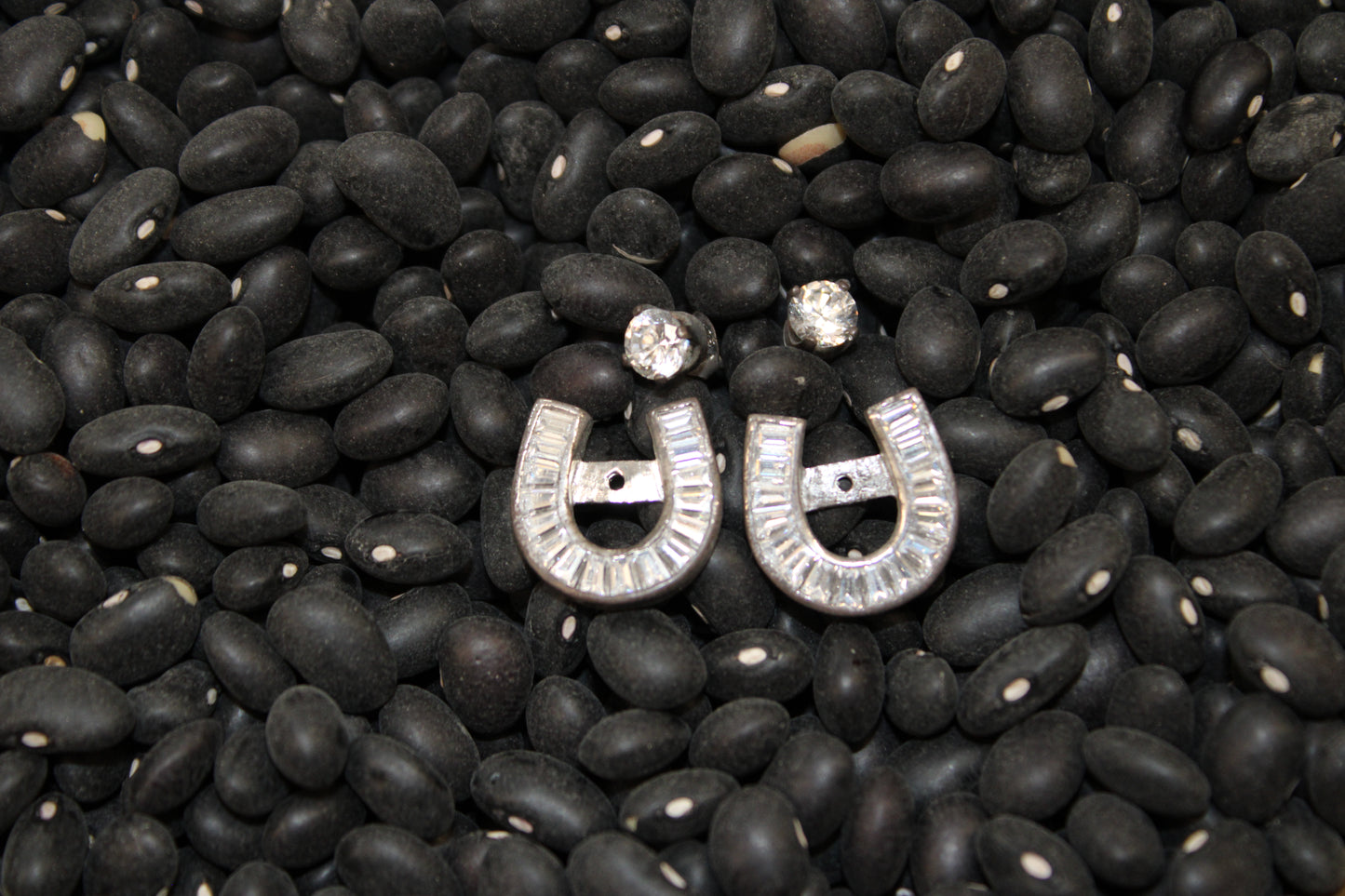 Sterling Silver and Cubic Zirconia Horseshoe Earrings by Kelly Herd Designs