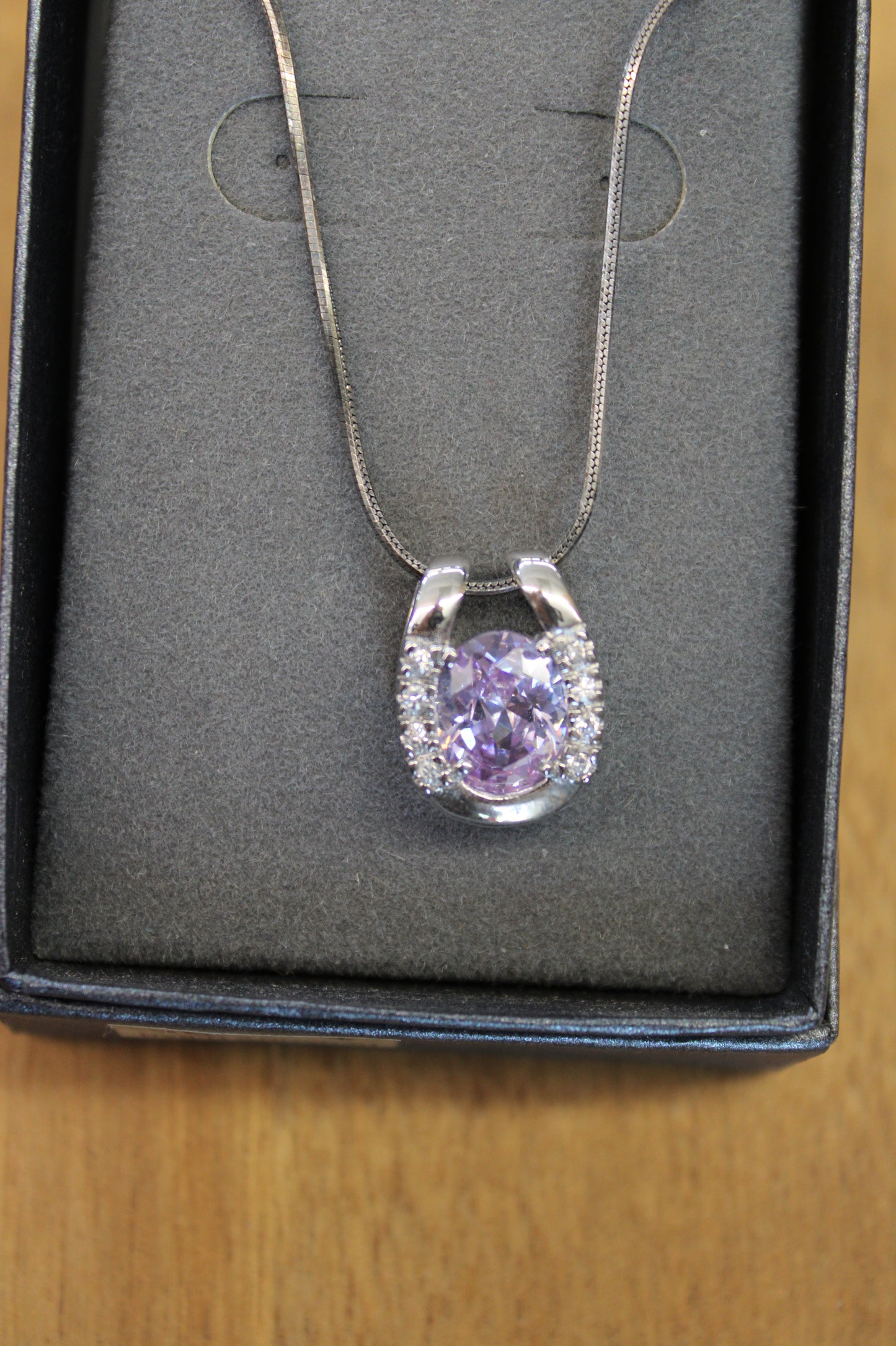 Amethyst & CZ Horse Shoe Necklace by TidBits
