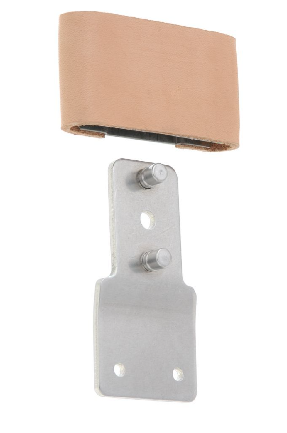 2 1/2" LEATHER COVERED BLEVINS STYLE STIRRUP BUCKLES WITH VERTICAL POSTS