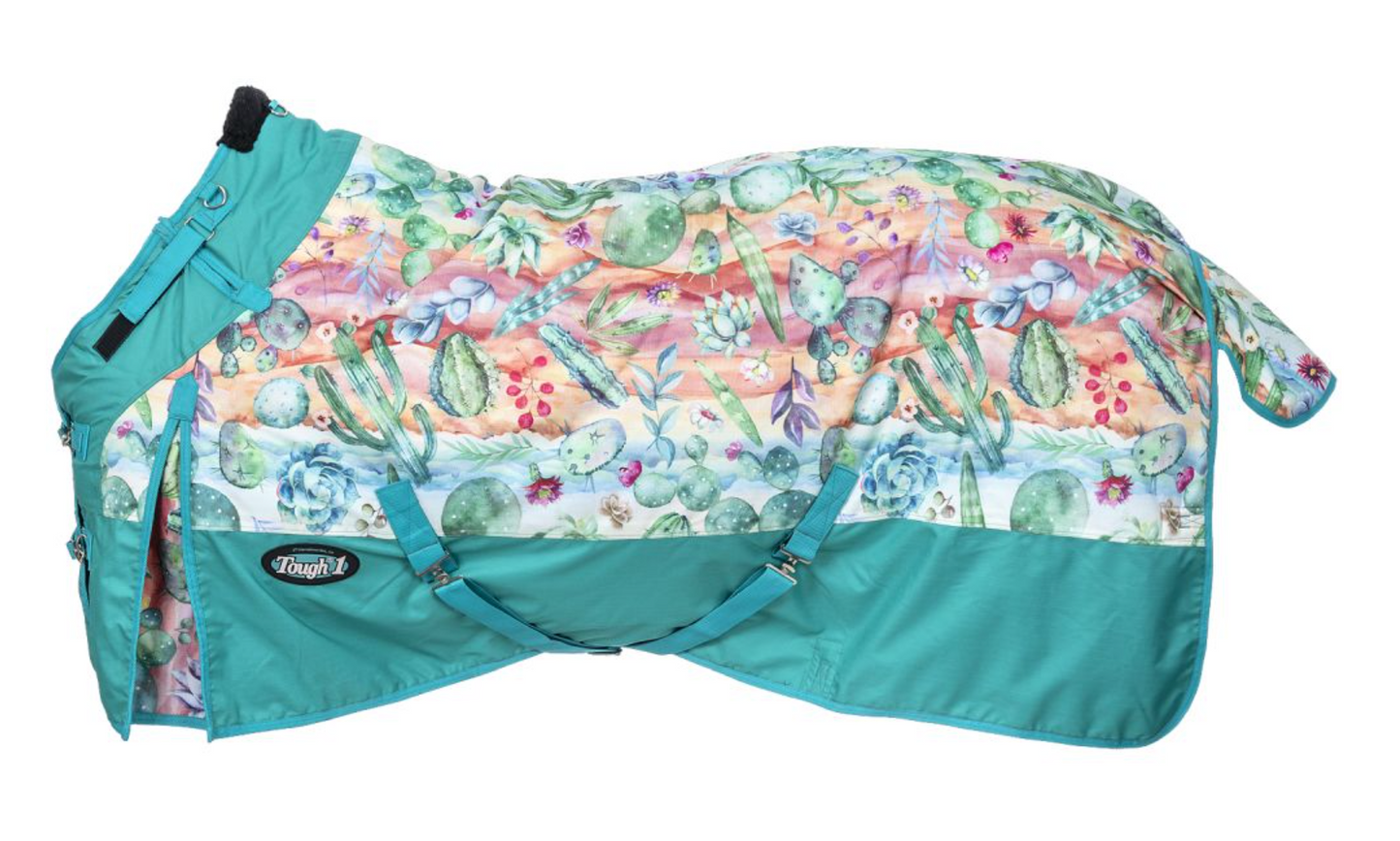 Tough1 1200D Cactus Print Turnout Blanket with Snuggit
