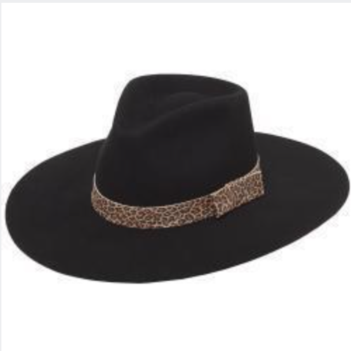 Leopard Trim Black Women\'s Hat s-l400.jpg main image 3
