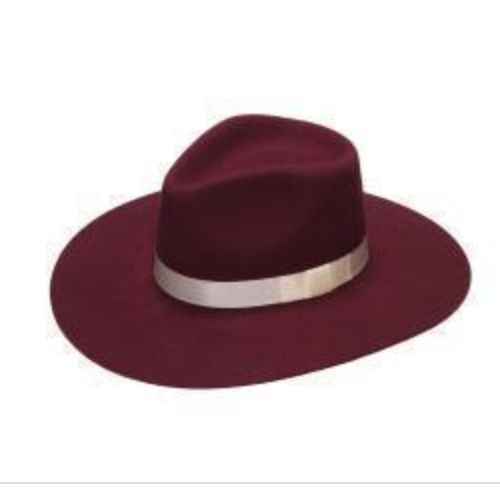 LADIES PINCH FRONT BURGUNDY HAT
