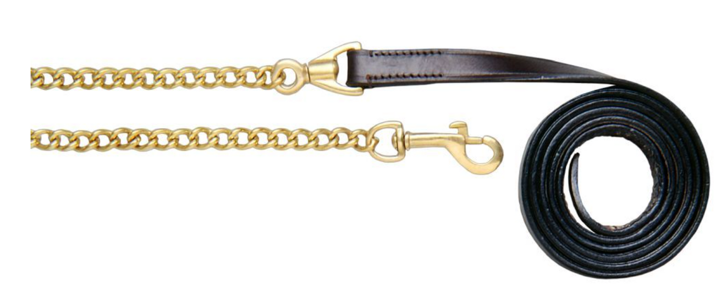 Royal King Leather Lead with Brass Chain - 1"