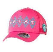 Ariat® Girls Ponyflo Cap Southwestern Logo Hot Pink