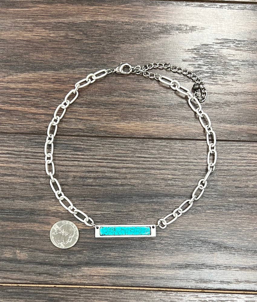 15" Bar Turquoise Necklace