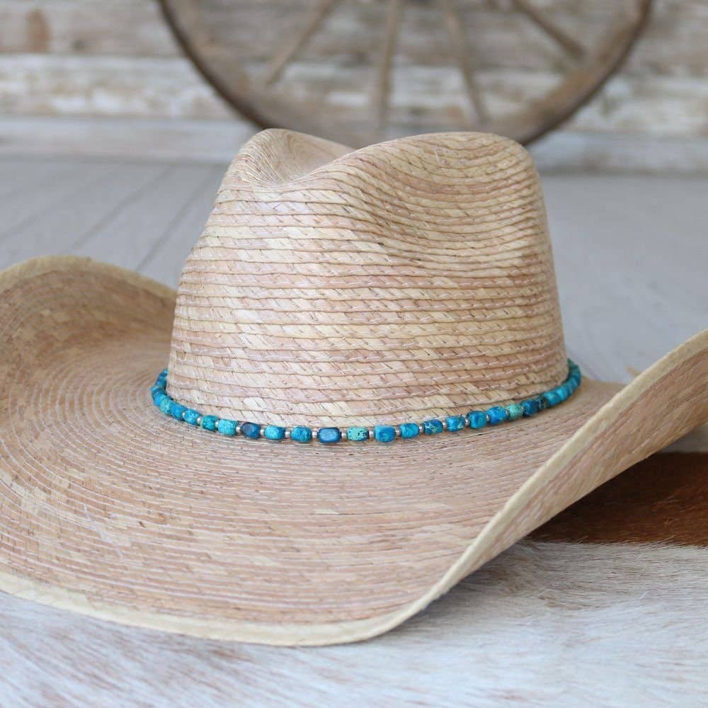 Chunky Deep Blue Stone Hat Band - Rio