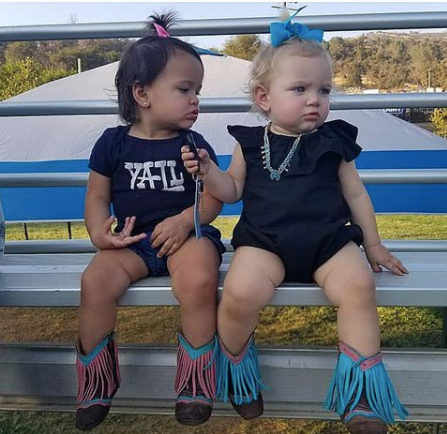 "Lyddie" Forever Fringe Baby Boots - Turquoise