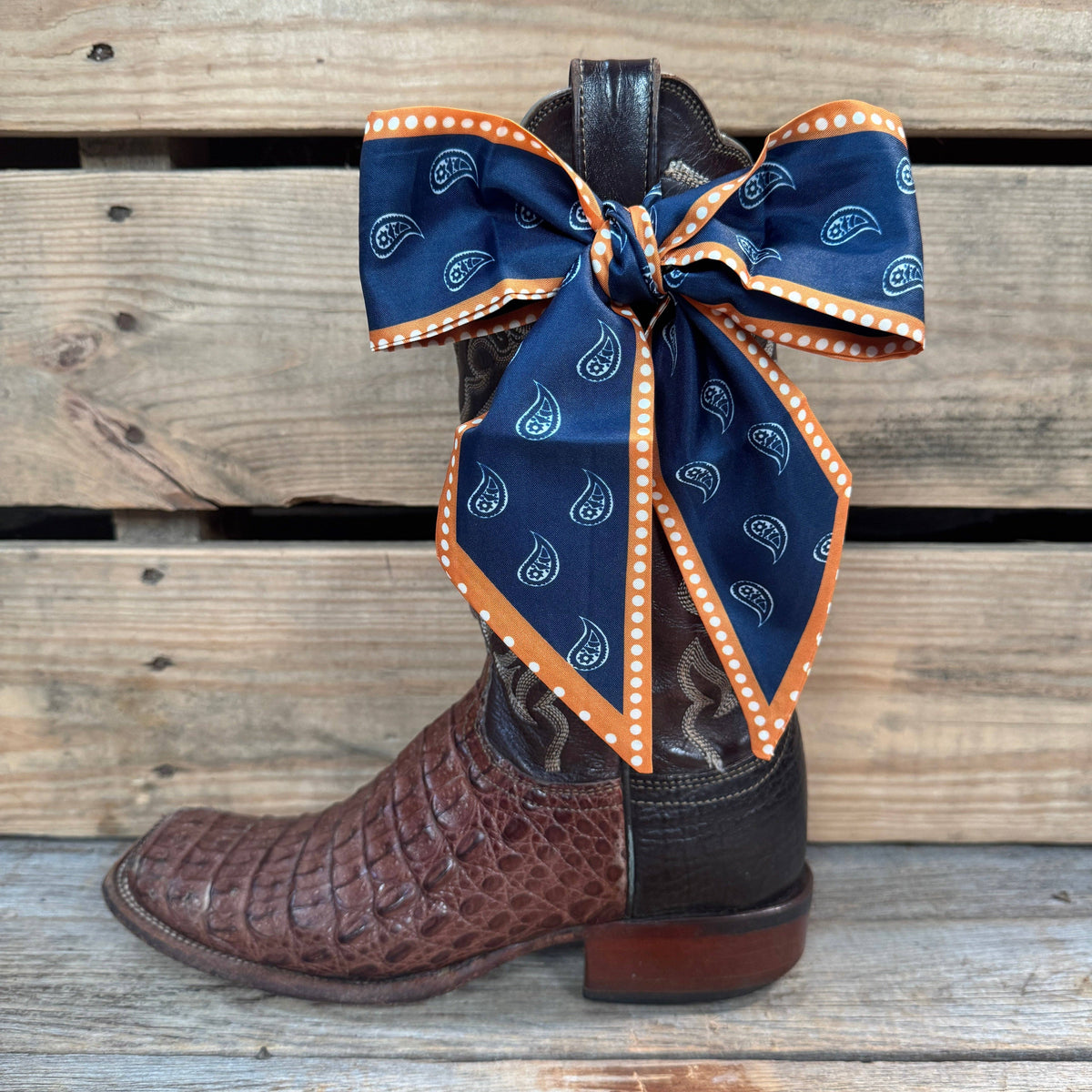 Navy and Rust Skinny Cowgirl Necktie