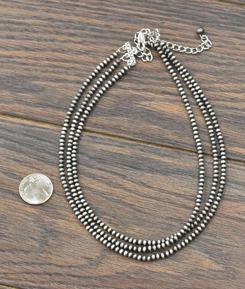 3-strand 4mm Navajo Necklace